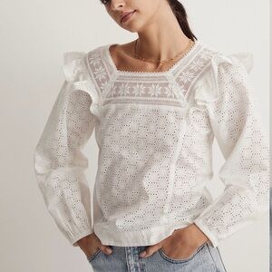 Madewell eyelet top